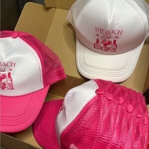 NEW Bachelorette Party Trucker Hats / Pink and White 8 total / Cap / Bride